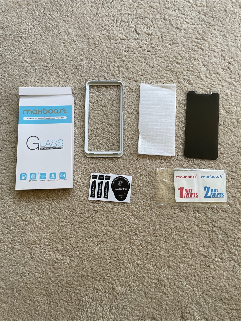 Black Tempered Glass Screen Protector Kit